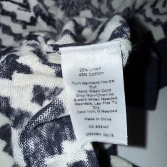 Talbots Womens Linen Knit Cardigan Open Front Sz Lp Beach Lightweight Blue White - Picture 6 of 10